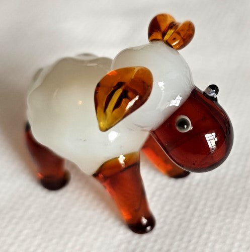 Ornament - Glass Art Cute Sheep (Set of 4 Assorted)