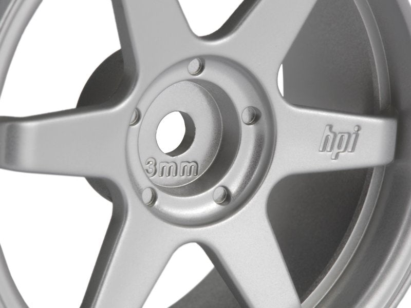 Radio Control - HPI TE37 Wheel 26mm Matte Chrome (3mm Offset)