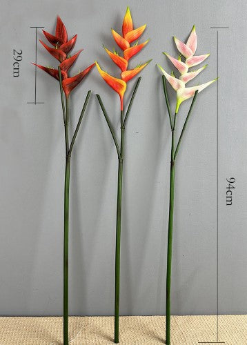 Artificial Heliconia Stem - Large (Orange)