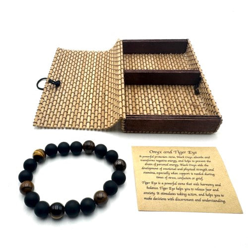 Bracelet - Matte Onyx & Tiger Eye (10mm)