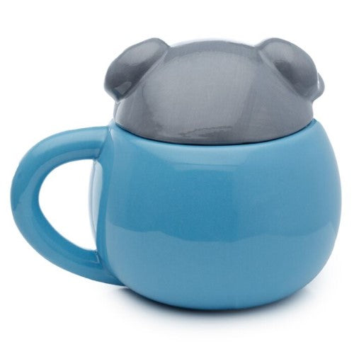 Ceramic Lidded Animal Mug - Adoramals Elephant Peeping Lid
