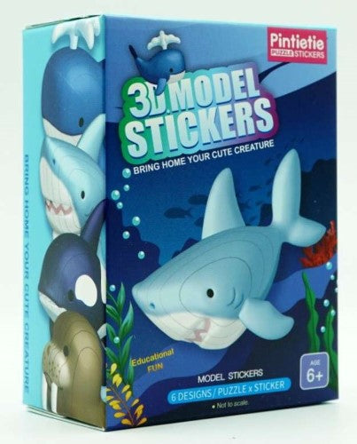 Blind Box 3D Model PVC Stickers Puzzle - Sea Creature (Set of 6)
