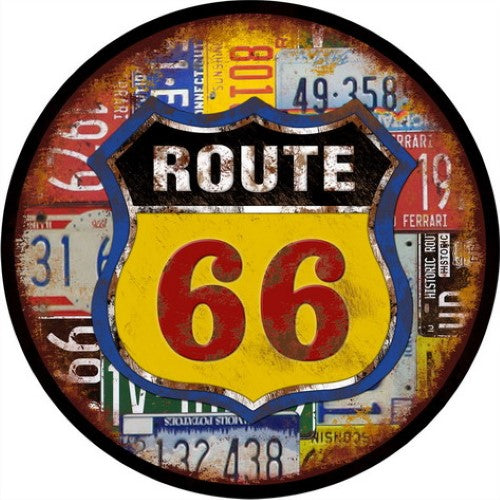 Metal Wall Art - Route 66 (35cm)