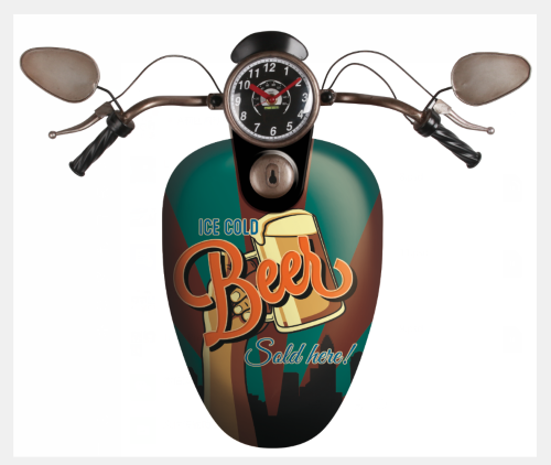 Metal Wall Art - Motorbike Beer (37 x 46cm)