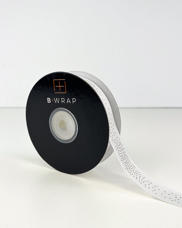 Grosgrain Gold Dots White