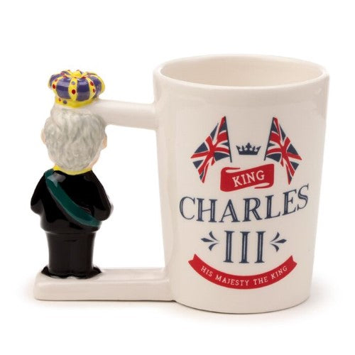 Ceramic Shaped Handle Mug - King Charles III