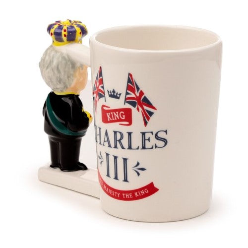 Ceramic Shaped Handle Mug - King Charles III