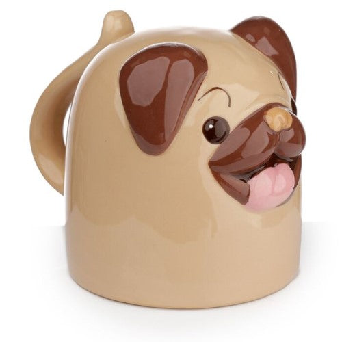 Ceramic Shaped Mug - Mopps Pug Upside Down
