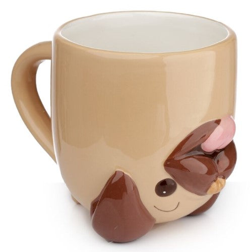 Ceramic Shaped Mug - Mopps Pug Upside Down