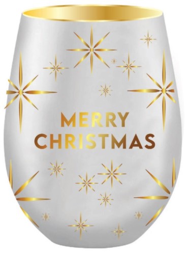 STEMLESS Glass - MERRY CHRISTMAS (CHROME)