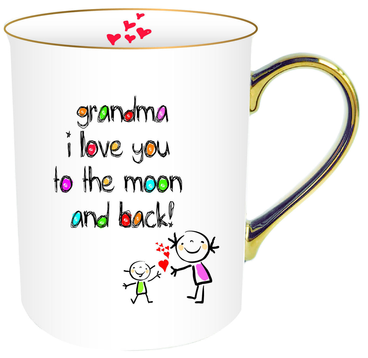 MUG WITH GOLD HANDLE - GRANDMA CRAYON (360ML)