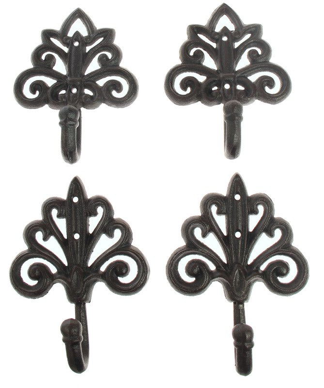 Fleur De Lys Hook Iron Set of 4