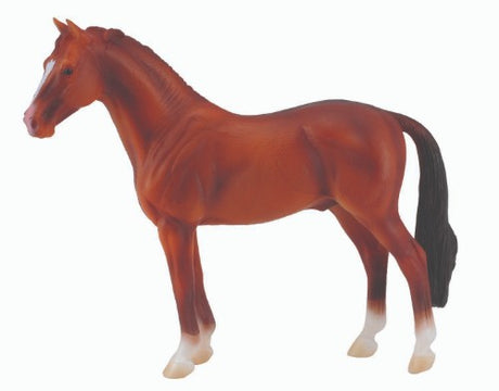 CollectA XL Hanoverian Stallion Chestnut figurine, 14.5cm, showcases detailed craftsmanship and elegant pose for horse lovers.