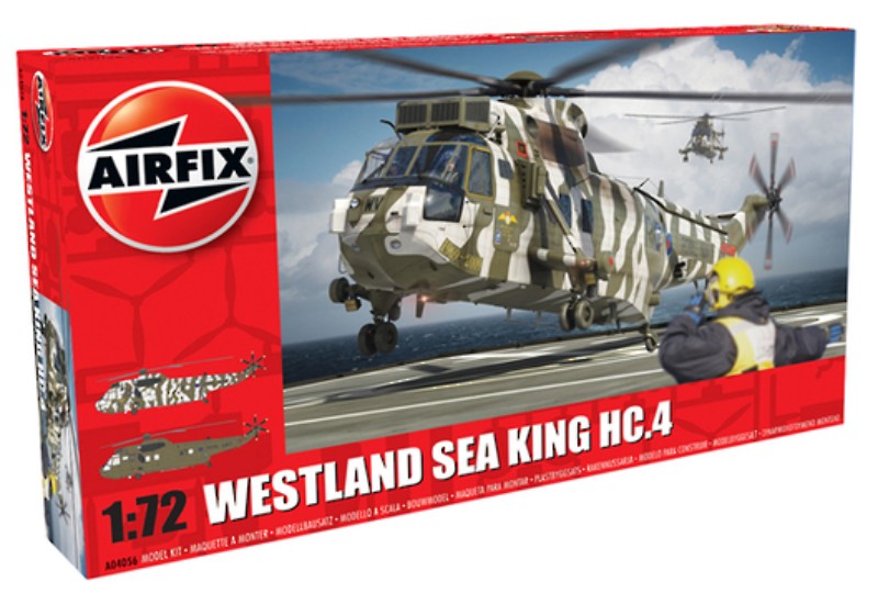 1:72 scale model of the Westland Sea King HC.4, amphibious troop transport, detailed kit with 139 pieces, skill level 2.
