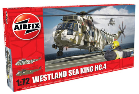 1:72 scale model of the Westland Sea King HC.4, amphibious troop transport, detailed kit with 139 pieces, skill level 2.