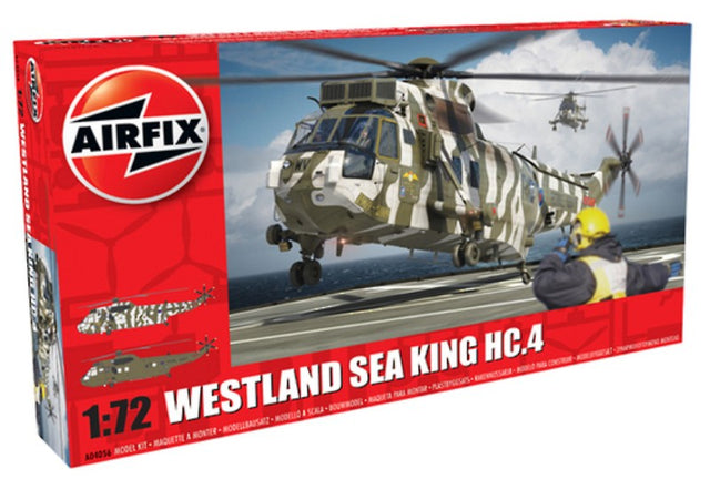 1:72 scale model of the Westland Sea King HC.4, amphibious troop transport, detailed kit with 139 pieces, skill level 2.