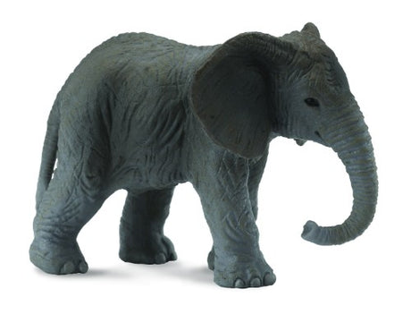 Small African Elephant Calf Figurine by Collecta, detailed and ideal for wildlife collectors, measuring 6.5cm x 4cm.