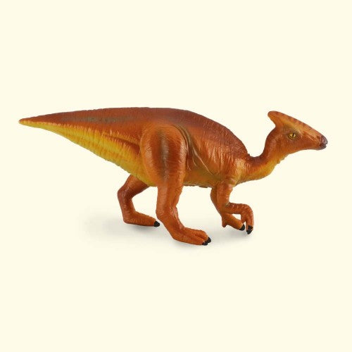 Small Parasaurolophus baby figurine, 9cm, perfect for educational play and dinosaur-themed gifts.