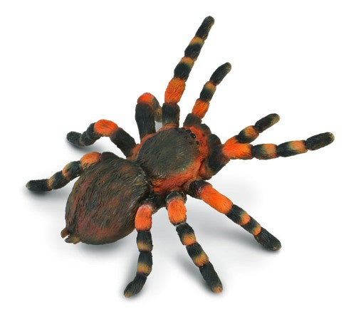 Large Mexican Redknee Tarantula figurine, showcasing vibrant orange and black colors, perfect for collectors and decor.