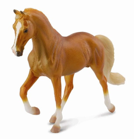 XL Tennessee Walking Horse Stallion golden palomino figurine, showcasing realistic details and graceful pose, ideal for collectors.