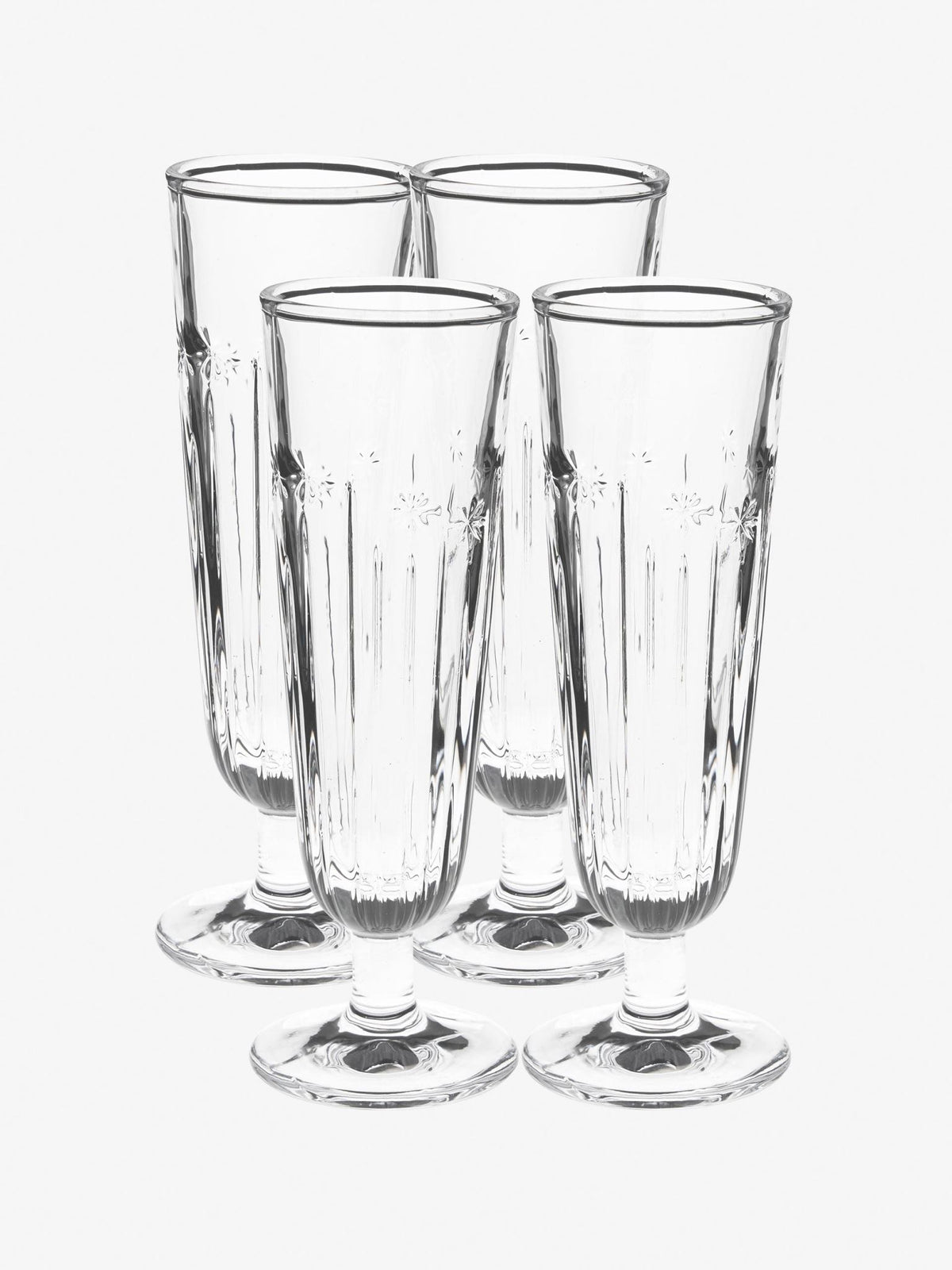 Hottie Jollie 4-Piece Champagne Flutes - Clear