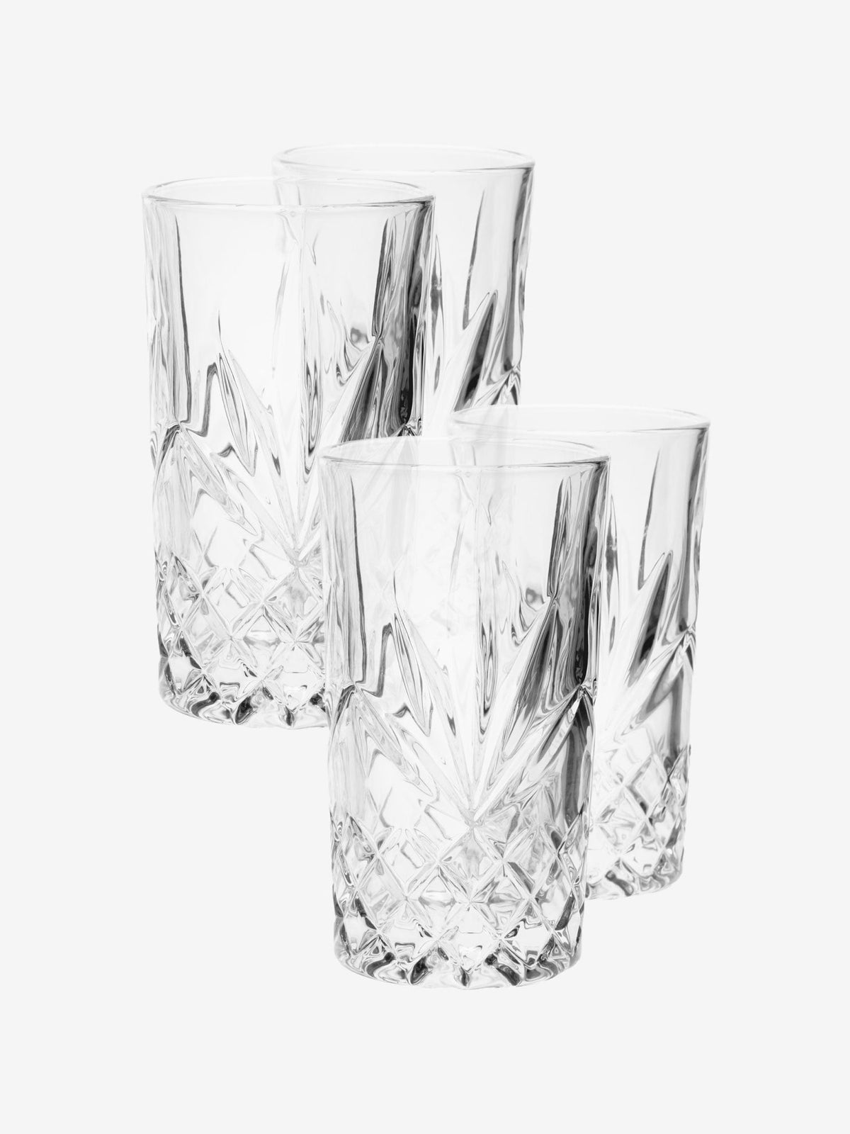 Hottie Jonnie Traditional 4-Piece High Ball Set - Clear