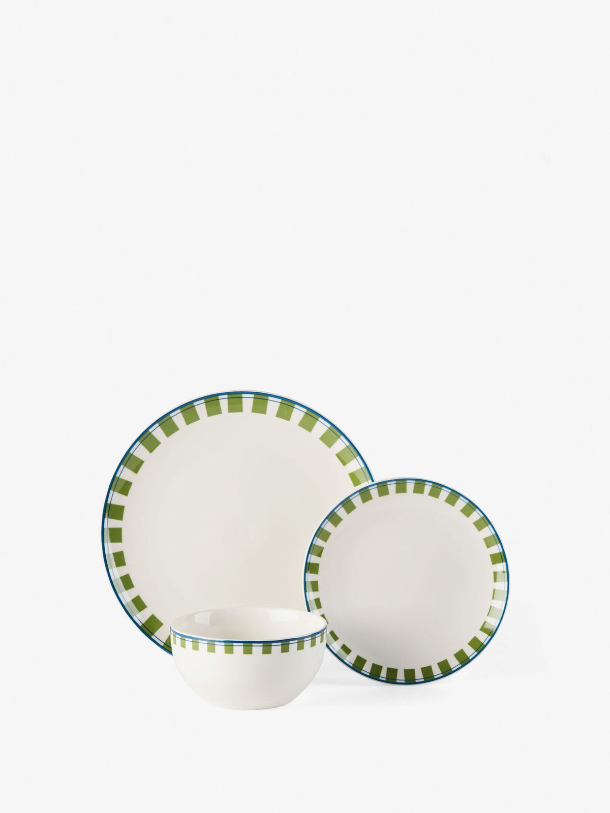 Hottie Winnie Blue/Green 12-Piece Dinner Set - Blue/Green