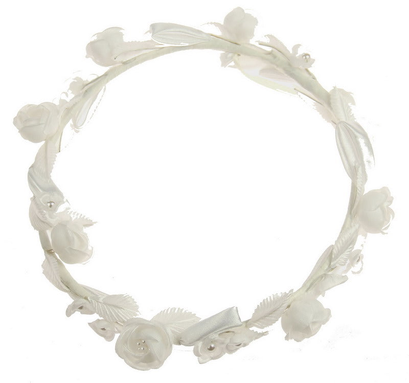 Bridal Headpiece White Full Circlet
