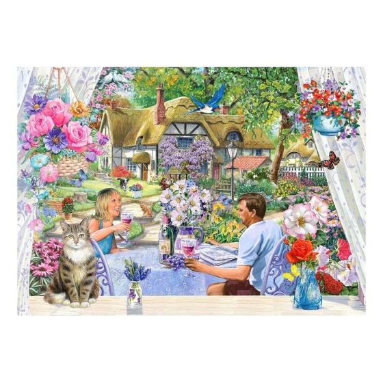 Enjoying The Garden - Big 500 Piece Puzzle - House of Puzzles