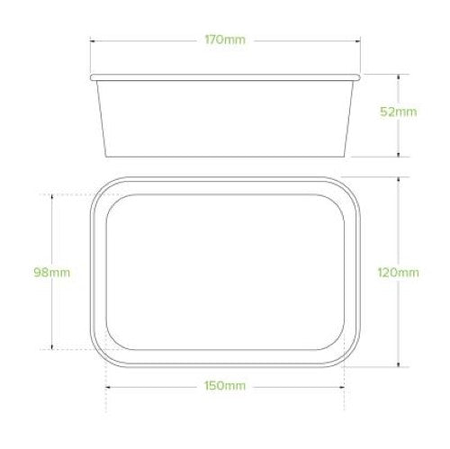 Container Bioboard Takeaway White 650ml - 50PC