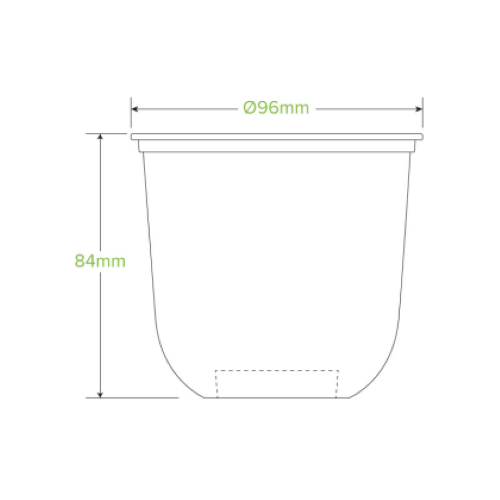 Cup Bioplastic 360ml Tumbler Clear (96 dia x 84mm H) - 50PC