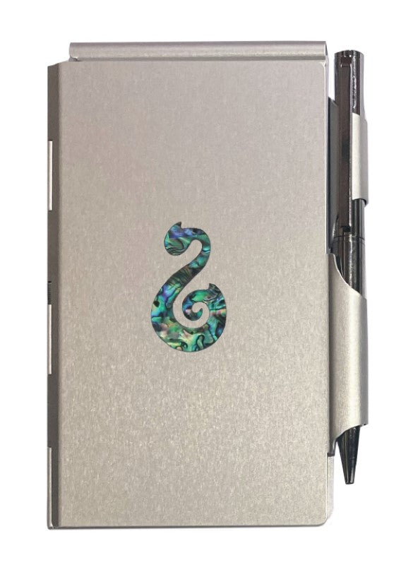 Aluminium Notepad with Paua Fish Hook