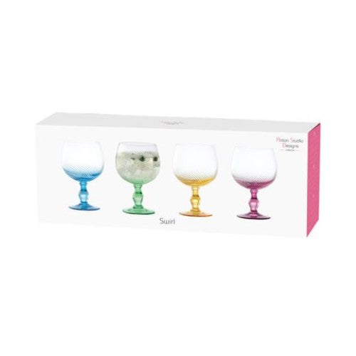 Anton Studio Swirl Gin Glasses Mixed Set of 4