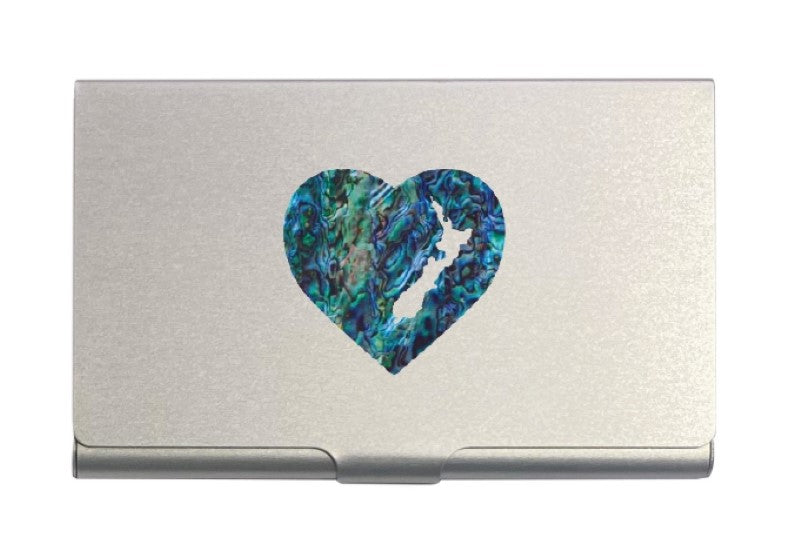 Aluminium Cardholder with Paua Heart