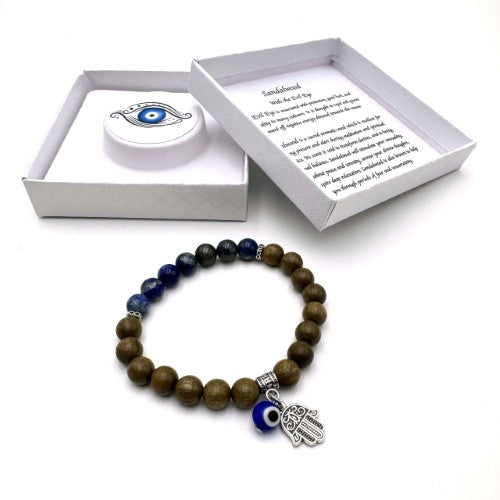 Charm Bracelet - Hamsa Evil Eye Sandalwood