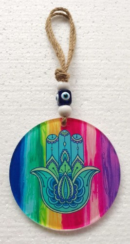 Wall Hanging - Boho Hamsa Rainbow (12CM)