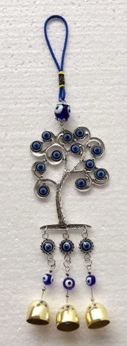 Hanging Ornament - Tree of Life with  Evil Eye and Bells (23cm)