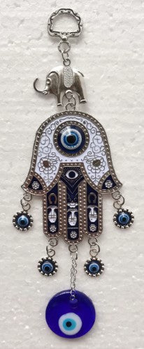 Hanging Ornament - Hamsa with Evil Eye and Elephant (20cm)