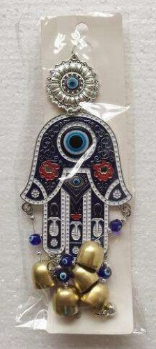 Hanging Ornament - Hamsa with Bells and Evil Eye (38cm)