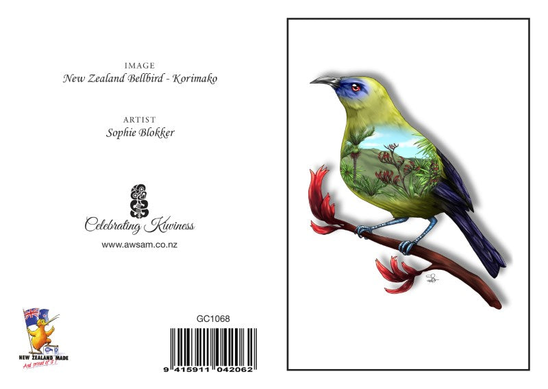 BELL - Sophie Blokker Greetings Card - Bellbird