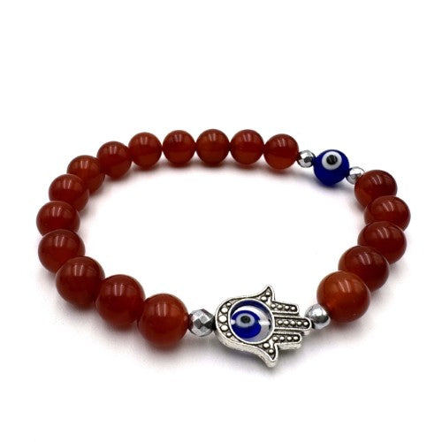 Bracelet - Hamsa Evil Eye Red Agate