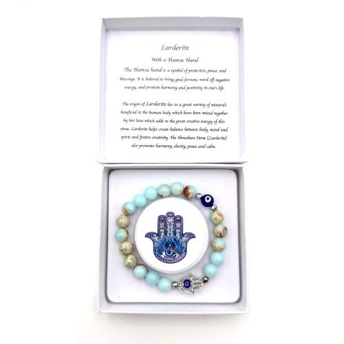 Bracelet - Hamsa Evil Eye Larderite