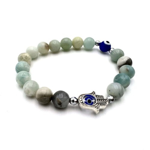 Bracelet - Hamsa Evil Eye Amazonite
