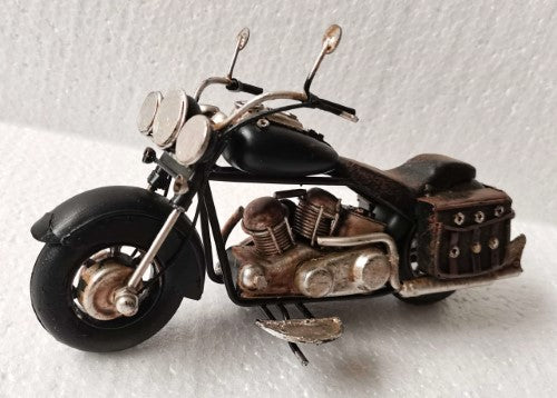 Ornament - Retro Motorbike Black (18cm)
