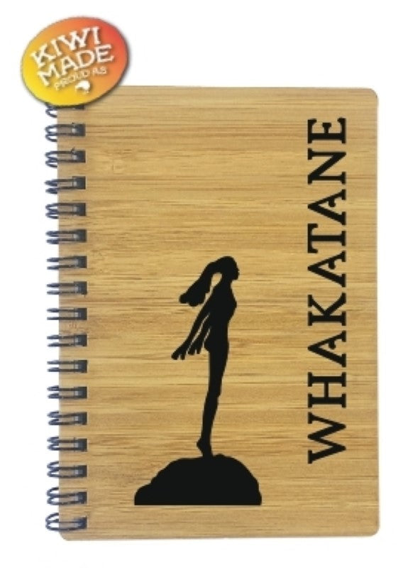 Bamboo Notebook Laser Cut with Whakatane Wairaka
