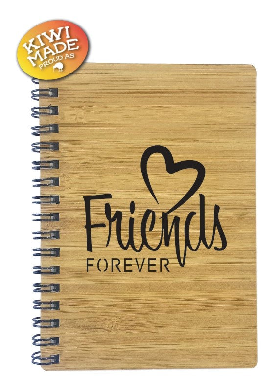 Bamboo Notebook Laser Cut with Friends Forever