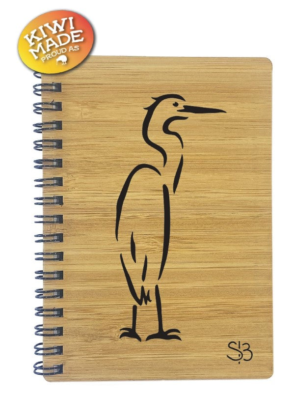 Sophie Blokker Bamboo Notebook Laser Cut - Heron