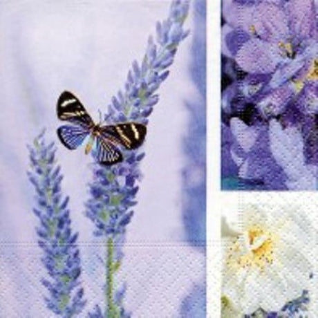 Elegant lavender cocktail napkins, 3-ply, eco-friendly, compostable, 20 per pack, perfect for stylish gatherings.