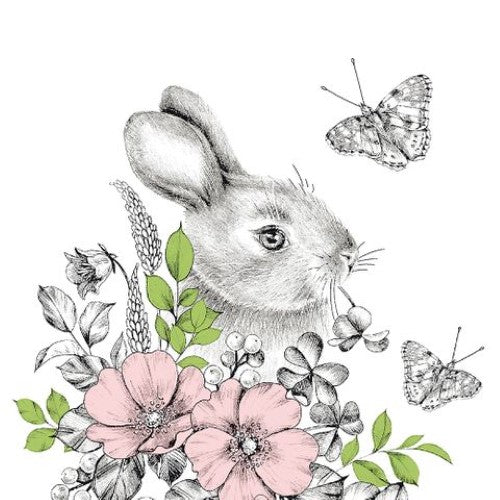 Luncheon Napkin -Graphite Bunny
