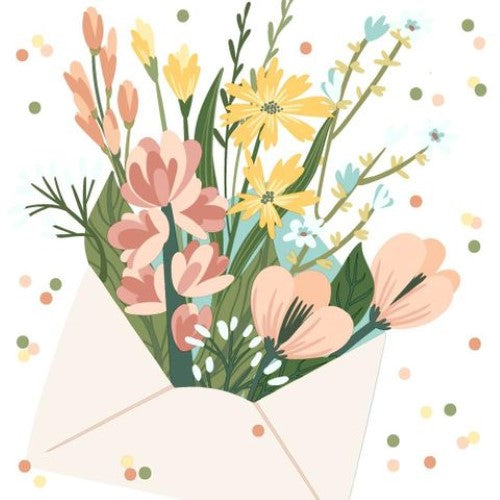 Luncheon Napkin - Flower Message